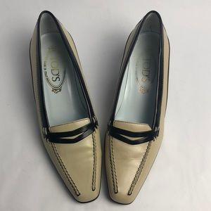 Tod's Cream and Black Heels